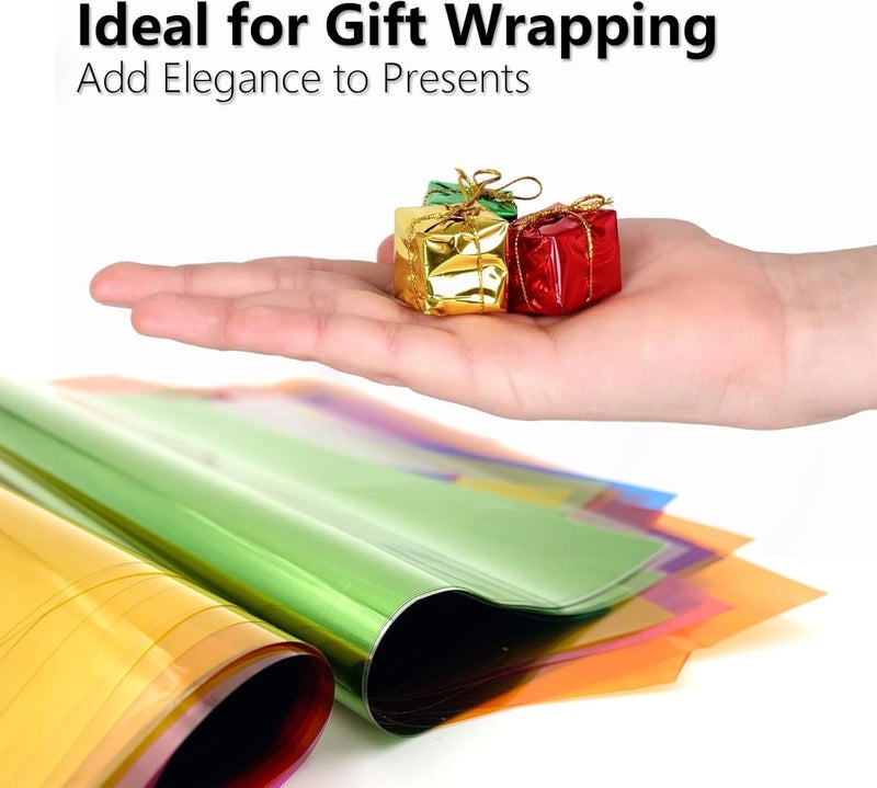 BIODEX 120 PCS Cellophane Sheets, Cello Sheets, Colored Cellophane Wrap for DIY Crafts, Arts, Window Decoration, Lights, Candy Wrapping (7.5x7.5 Inches, Assorted Colors) - Image 4